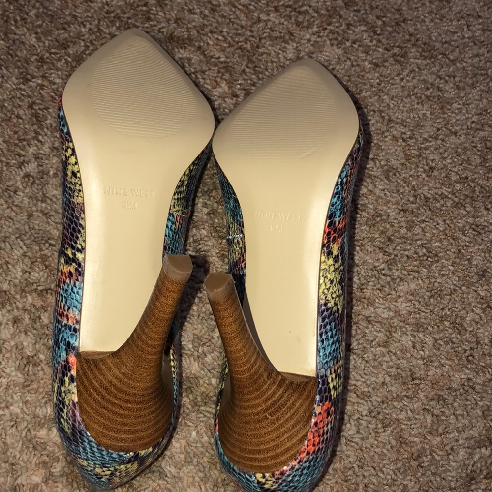 Nine West Multi-Color Snake Print Carpena Heels - image 4